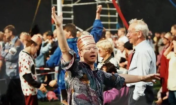 Client tijdens cliëntenfeest 1993